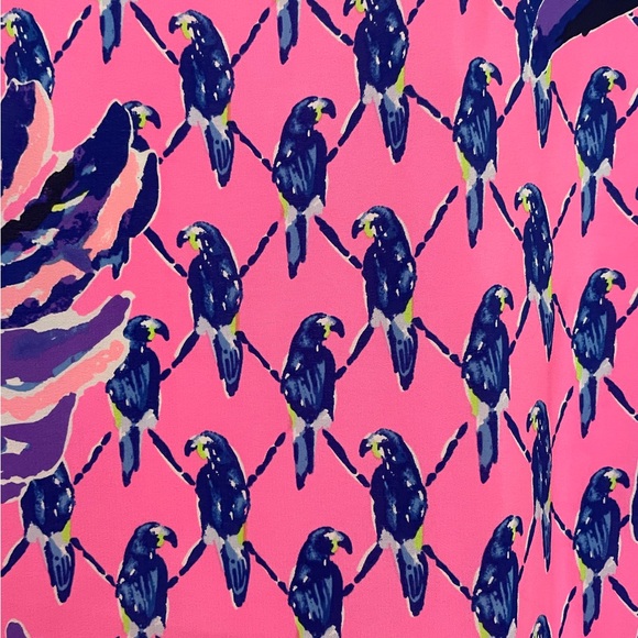 Lilly pulitzer shift dress pink with navy blue toucans size medium - Picture 2 of 7